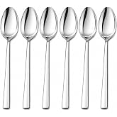 Kabakoz Yemek Kaşığı, 6'lı Paslanmaz &Ccedil;elik Kaşık Seti, G&uuml;m&uuml;ş Renk Metal 20 cm, 6 Adet İ&ccedil;erikli Set