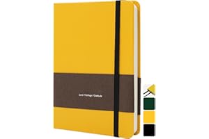 TUNJILOOL Carnet de Note A5/A6/A7, Journal à Carreaux Carnet Vierge et Pointillé 3 en 1, Couverture Rigide à Fermeture Élastique 192 Pages, Papier Beige 80 g/m²