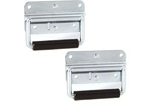 Adam Hall Hardware 3412 M2 AH - 2er Set Klappgriff/Kistengriff gefedert silber 4-Loch