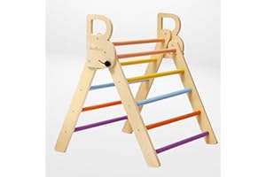 BlueWood Foldable Triangle Ladder Climbing Toy for Toddlers 1-3, Montessori Toy Indoor Playground Climbing Gym for Toddlers Kids Triangle Climbing Toys Learning Toys for Pre-Kids