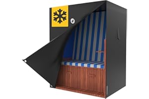 VERDOBA - Premium Strandkorb Schutzhülle Winterfest 600D Oxford - 100 x 155 x 160 cm große Strandkorb Schutzhülle - wasserdichte Strandkorbhülle mit YKK Reißverschluss & UV-Schutz