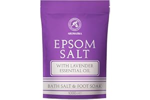 AROMATIKA TRUST THE POWER OF NATURE Sel de Bain Epsom de Lavande 1000g - Sel de Bain avec Huile Essentielle de Lavande - 100% Naturel Sel d'Epsom - Soin du Corps - Détente - Beauté - Bain - Soin du Corps - Aromathérapie