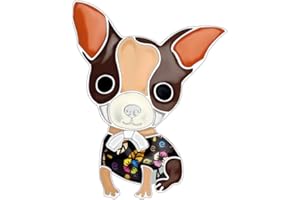 DOWAY Süß Emaille Chihuahua Hund Brosche Revers Schal Rucksäcke Abzeichen Kleidung Taschen Schmuck Geschenke für Frauen Mädchen