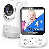 HelloBaby Baby Monitor,29-Hour Battery Life,Baby Monitor with Camera and Night Vision,No Wifi,355°/120° Remote Pan Tilt Camer