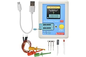 VOKTTA LCR-T7 Transistor Tester Multifunzione TFT 1.8" Transistor Tester Display grafico a colori Transistor Meter con spegnimento automatico per transistor resistore condensatore triodo a diodi