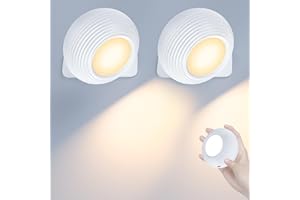 TRUMPETS Applique da Parete Interno Dimmerabile, Applique a Batteria Controllo Touch 3 Colori, Lampada da Parete Ricaricabile 3000mAh USB-C, per Soggiorno, Camera da Letto, Corridoi (Bianco | 2pz)