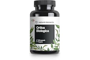 NATURAL ELEMENTS Ortica Biologica – 180 capsule – estratto di foglie di ortica 10 : 1 – vegano, ad alto dosaggio, senza additivi inutili – prodotto e testato in laboratorio in Germania