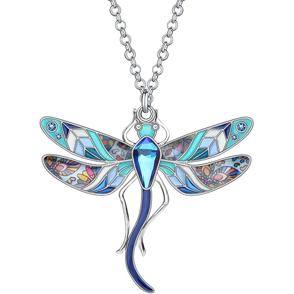 Collana acciaio dorato ciondolo vetro bluette | Bigiotteria Torino