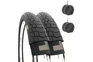 Ecovelo - 2 pneus et + 2 chambres à air pour vélo BMX 20" x 1,95 (54–406) Caoutchouc - Noir