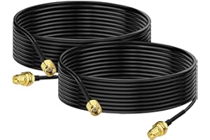 Bingfu Cable RP-SMA Rallonge Antenne WiFi 3m Adaptateur de RP-SMA Mâle à Femelle RG174 pour Extension Telesurveillance Routeur WiFi Caméra IP Carte Réseau sans Fil Mini PCI Express PCIE,2-Paquet