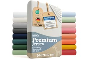 Laleni Premium Spannbettlaken 50x89 cm für Baby 2er Set | Oeko-TEX zertifiziertes Spannbettlaken Beistellbett | Stubenwagen Bezug 100% Baumwolle | Baby Spannbettlaken | Baby Bettwäsche | Ivory