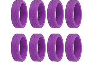 PATIKIL Luggage Wheel Covers, 8Pcs Purple Silicone Suitcase Wheel Covers, Treaded, Modern, Ambidextrous, Bypass