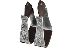 A&M Reitsport Hand gravierte Western Steigbügel, Alusteigbügel Neu, Farbe:Braun