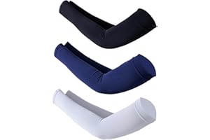 AWOCAN 3PCS Armstulpen für Männer Frauen UV Sonnenschutz Abdeckung Arme Tattoo Cover Up Kühlung Eis Seide Sport Kompression Arm Sleeve