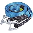 Recovery Traction Rope (4x4) Double Layer Thick Powerful 5m8 Ton Load Emergency Pulling with Reflective Strip and Gloves (Blue)