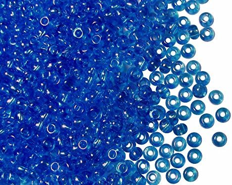 20gr 8/0 Preciosa Czech Round Glass Seed Beads, with Round hole, Aqua AB