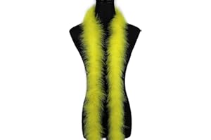 MOREASE Gelbe Federboa – 200 cm Kostüm-Accessoire, 1920er Jahre Burlesque Federn Boa für Junggesellinnenabschiede, Festivals, Partys, Halloween, Weihnachten