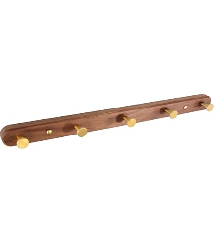 Wit Goud Messing Design MDesign - Wandkapstok - Voor De Entree - Voor Jassen, Mantels, Hoeden, Sjaals - 8 Haken - Wit/goud/messing Wandkapstok Met 8 Haken