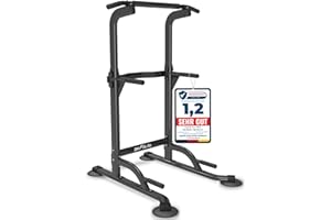‎DH FITLIFE DH FitLife Power Tower Dip Station | Klimmzugstange Freistehend | Dip Barren Rückentrainer | Kraftstation Kraftturm | Fitness Station | Power Rack for Home Gym | Krafttraining für Zuhause