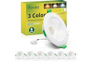 Fondiiz Lot de 6 Spot LED Encastrable 4W, Spots de Plafond Encastré 68mm Blanc Chaud 3000K Blanc Neutre 4500K Blanc Froid 6000K Réglable, IP44 Éclairage Salle de Bain Économie d'Énergie pour Cuisine