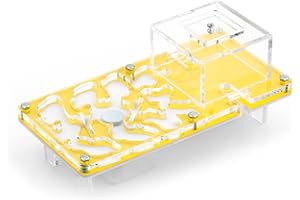 AntHouse - Hormiguero Acrílico Kit Educativo - Hormiguero con humidificador de Seta - Terrario deHormigas Ampliable - Incluye Deposito de Agua y Hormigas - Medidas (10x20x1,3 cm) - Color Amarillo