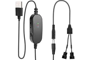 RUIZHI 2 Pin Pwm Lüftersteuerung 12V, Pwm Fan Speed Control Module, USB DC 5V Stepup zu 12V, 2 polig Fan Speed Controller Governor