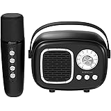 XECH Karaoke Speaker with Wireless Mic for Singing | Retro Radio Design | Ai Voice Changer | Vocal Cancellation | Secret Santa Gifts for Office Colleagues | Birthday Gift for Kids (Retro Jam): 