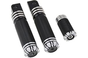 HDBUBALUS Motorcycle Accessories Footrest Foot Pegs And Shifter Peg Fit for Harley Sportster Touring Dyna Softail Custom-Black