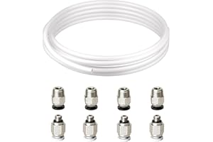 Redrex 2m Bowden Tube PTFE ID2mm OD4mm avec 2Pcs PC4-M6+2 PC4-M10 Connecteur Pneumatique Accessoires pour Reprap Imprimante 3D 1,75 mm Bowden Hotend