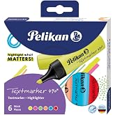 Pelikan, 6 Highlighters 490 Blister Pack in Case, Assorted Neon Colours