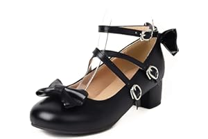 Mo Joc Damen Niedlichen Stil Schuhe Block Ferse Mary Jane mit Schleife