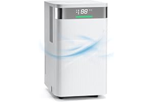 HAUSHOF Deumidificatore Casa 12L/24h, 38dB Deumidificatore Elettrico per ambienti di 20m² con 2L serbatoio e display LED, 3 modalità Deumidificatore portatile per camera da letto, cantina, bagno