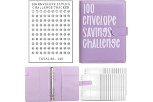 SALPPLEA 100 Umschläge Saving Challenge, Umschlag Challenge Binder, Sparbuch mit Geldumschlägen, Saving Challenge Binder (einfarbig)