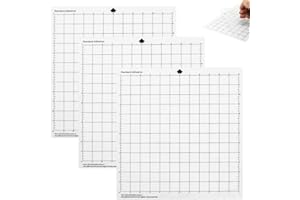 LCOUACEO Schneidematte für Silhouette Cameo 4/3/2/1, Standardgriff, 12x12 Zoll, 3 Stk Haftende und Rutschfeste Flexible Gerasterte Schneidematten Ersatzmatten Zubehörset Vinyl Craft Sewing