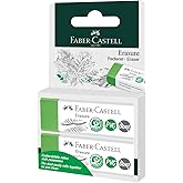 FABER-CASTELL 187251 silgi, PVC i&ccedil;ermez, toz tutmaz, yeşil, blister ambalajda iki silgi