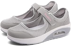 CLYCTIP Sandales Femme Mailles Chaussures de Fitness Baskets Mode Compensées Mary Janes pour Femme Espadrilles Chaussures de Sport Eté
