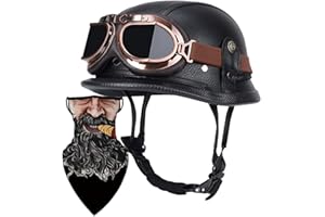 HHSDB Halbschalenhelm mit DOT/ECE Motorradhelm Motorrad Halbhelme Open Face Helm Jethelm Rollerhelm Motorrad-Halb offener Helm Mopedhelm Cruiser Chopper Helm