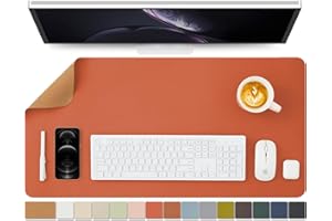 HOMIEAZICOZI Cork Desk Mat - Dual-Sided Desk Pad for Office and Home - Desk Organization and Accessories - Ideal for Large Mouse Pad and Desk Mats on Top of Desks(Orange,80cmx 40cm)