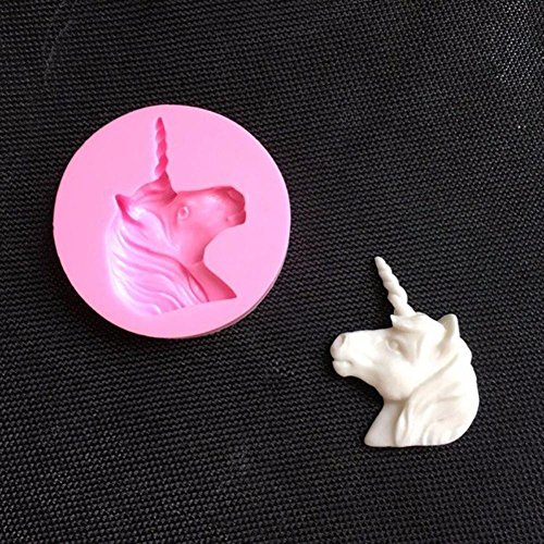 LEMAIKJ Einhorn Ausstechform,6.2CM×6.2CM×1.1CM,Silikon Fondant Form Cookie Form,Kreative Einhorn Schokoladen Form Keks Aussteche - 4