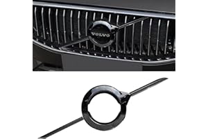 LFWCZS Car Emblem Badge Decal Logo for Volvo XC40 2018-2022, Black with Chrome Finish, Aluminium Alloy, Front, Vehicle Specific