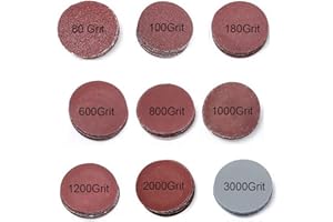 SZETOSY Goodchanceuk - Dischi di carta abrasiva da 7,5 cm per levigatrice orbitale grana 80 100 180 600 800 1000 1200 2000 3000