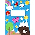Half Lined Half Plain A4 Exercise Book: 100 Pages For Kids, A4 Exercise Books Half Lined Half Blank, Children Exercise Books, Wide Ruled Notebook, School Journal For Kids.