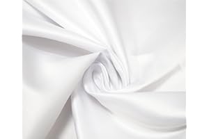 THEFABRICTRADE Matte Duchess Bridal Satin Polyester Fabric for Dressmaking Wedding Crafts Quilting Sewing 150cm Wide (5 Metre (500 x 150cm), White)