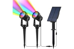 CORESLUX Solar Spot Lights - RGB Color Changing Outdoor Garden Uplighters - IP65 Waterproof Decorative Lighting for Yard, Lawn, Path