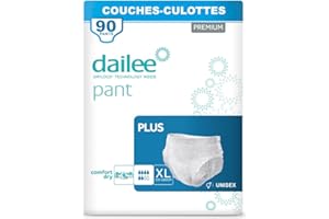 Dailee Pants Plus XL - 90x Couches Adultes, Couche Culotte Incontinence Femme et Homme - Slip Incontinence, 90 Culotte Jetable