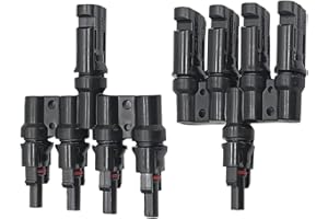 Hurifeng Photovoltaik-Stecker MC4 Verteiler - T-Typ 3-Wege, 4-Wege, 5-Wege Solarstecker - IP67 wasserdicht, Hochspannung 1500V, schnelle Installation für Solarpaneele (1Y4)