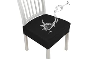 JUNZHE Diamond Lattice - Fundas Impermeables para Asientos de sillas para sillas de Comedor,Cocina, Fundas extraíbles y Lavables para Cojines de Asiento de Silla (Negro,2 Piezas)