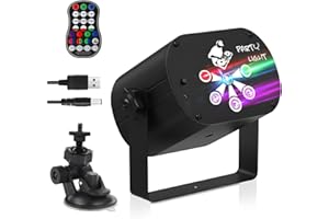 PUZILOZA Lumière de Fête avec Batterie Rechargeable,son Activé Lumière Noire UV, Boule Disco USB avec Télécommande, Effet D'éclairage de Scène pour Les Fêtes D'Halloween, Noël