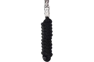 Merauno® Cuerda para caballo, en diferentes diseños elegantes, correa de guía, cuerda de amarre, burro, cabra con gancho de pánico, color negro