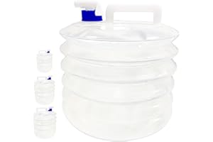 XEANCO Collapsible Water Container, 5L/10L/15L BPA-Free Camping Water Containers with Tap, Water Carrier Camping, Portable & Folding Water Bucket for Outdoor Use Picnic Party BBQ Fishing